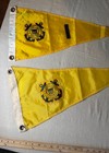 Vintage Us Coast Guard Auxiliary Yellow Pennant Flags Lot Of 2 Nautical Uscg