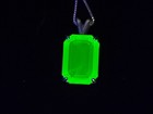 Sterling Emerald Cut Uranium Glass Necklace 925 Silver