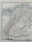 1851 Colombia Venezuela Ecuador Hand Coloured Antique Map Showing Mountains
