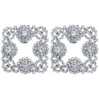  Bridal Shoe Clips Square Rhinestone Wedding Bride Buckles For Shoes