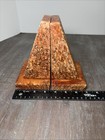 Vintage Brown Rust  Alabaster Marble Stone Bookends Mcm