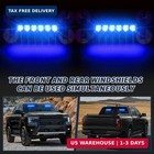 4x 6 1 Inch Blue Emergency Strobe Police Lights 24 Led Waterproof Hazard Warning