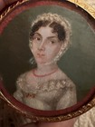 Antique Regency Miniature Portrait Horn Snuff Box Love Token French Inscription