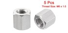5pack M6 X 1 0-pitch 10mm Length 304 Stainless Steel Metric Hex Coupling Nut