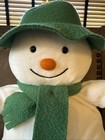 Vintage Eden Snowman 15  Stuffed Plush Raymond Briggs Green Hat Scarf Flaws