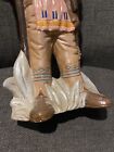 Ceramic Mold Hand-painted Statue Native American Indian Chief 14  Antique Vtg