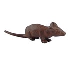Little Mouse Figurine Statue Cast Iron Rustic Brown Finish Paper Weight 5  Long