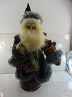 Vintage Standing Santa Claus 18  On Wood Stand Mint Condition Rare 