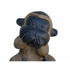 Black Gray Brown Two Colors Stone Monkey Ape Speak No Evil Figure Cs7113