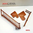 Left Quality Staircase With Railings 1 12 For 9 -10  Miniature Dollhouse Walnut