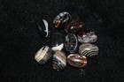 10 Antique Old Central Asian Banded Agate Carnelian Dzi Bead Lot With Patina
