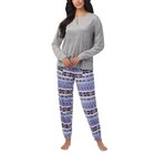 Nautica Women s 2-piece Fleece Fabric Pajama Set  Gray blue  Size M