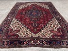 Vintage Heriz Rug 8x11 Handmade Oriental Serapi Kazak Red Antique Handwoven 8x10