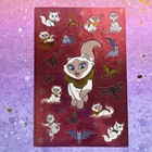 Vintage 90s Sagwa By Amy Tan 1994 Foil Pink Kitten Cats Sticker Sheet