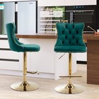 Soar Flash Velvet Bar Stools Set Of 2 Counter Height Adjustable Swivel Bar Chair