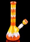 10  Inch Colorful Pattern Beaker Bong Glass Water Pipe Hookah Dual Color  usa 