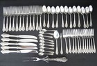 Sterling Silver Wallace Grande Baroque Rose Point Flatware Silverware Set 2170g