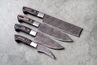 Custom Hand Made Forged Damascus Steel Kitchen Chef Knife Set 990