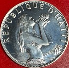 1973 Haiti 50 Gourdes Silver Proof-lk Au bu Woman On The Beach Conch Shell Rare 