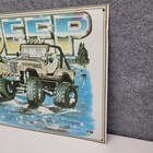 Vintage Jeep Cj5 Embossed Metal Tin Wall Sign 18  X 15 Amc Cj Airbrushed 