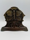 Antique Cast Metal Butterfly Bookend Single Ornate Art Nouveau Style Book Stand