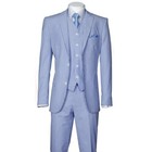 Men s 3 Piece Fashion Striped Seersucker Suit With Vest pants Slim Fit 2 Button 