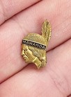 Vintage Mawanda Indian Chief Head Pin Gold Tone Fraternal Lodge Badge