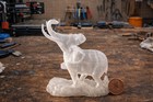 Standing Elephant Statue Hand Painted Animal Sculpture Home Decor