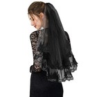 Nanchor Black Lace Veil Vintage Wedding Veil Halloween Costume Comb Tulle With 