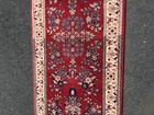 Antique Sarouk Persian Rug Red W fringe     2 5   x8    Handmade Hand Knotted