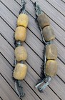 4 Authentic Used Fishing Floats On Rope W  Netting Nautical Decor