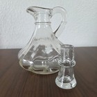 Vintage Glass Cruet Bottle With Stopper Small Clear Glass Decanter Oil Vinegar