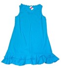 Fresh Produce Medium Blue Fin Sunrise Cotton Flounce V Neck Dress  68 Nwt M