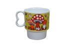 4 Vintage Retro Japanese Mushroom Butterfly Ladybug Cups Mugs