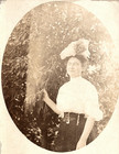 Vintage Real Photo Postcard Old Antique Photograph Woman Lady Dress Big Hat