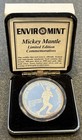             1995 Mickey Mantle Enviromint 1 Oz Silver  Coin W 24kt Overlay Coin  870