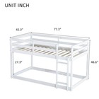 Wood Twin Over Twin Floor Bunk Bed  Low Bunk Bed With Ladder For Kids Teens