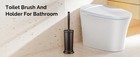 Toilet Bowl Brush Holder Set  Bathroom Deep Cleaning Toilet Scrubber Rim