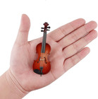 Wooden Miniature Violin With Stand  Bow And Case Mini Musical Instrument Violin 