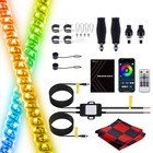 Pair 3ft Rgb Led Whip Lights Antenna W flag App   Remote For Atv Utv Rzr Jeep