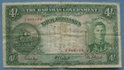 1947 Bahamas 4 Shillings Banknote   1992  1 Dollar  four Note Bill P  9e 