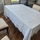 Vintage Gorgeous Fine Linen Damask  Table Cloth 100    X 66   