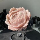 1 8lb 4 3  Natural Pink Opal Flower Carved Heal Crystal Quartz  stand