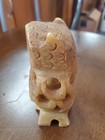 Vintage 1990 s Soap Stone Mother Owl   Baby Hand Carved