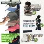 2 Pack Hat Organizer For Baseball Caps  Hat Rack For Wall With Strong Adhesive H