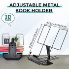 10 Pack Metal Book Stand For Desk Adjustable Reading Rest Book Holder Portable 