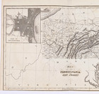1832 Pennsylvania - New Jersey - Delaware  Map Original Plan Of Philadelphia