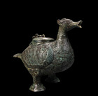 Old Chinese Bronze Statue Zun W bird N4258