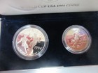 World Cup Usa Silver 1994 S Silver Dollar 2 Coin Proof Set Box  W Coa