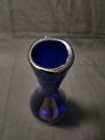 Vintage Mcm Hand Blown Cobalt Blue Art Glass Vase 15 5  Tall Bottle Retro Boho